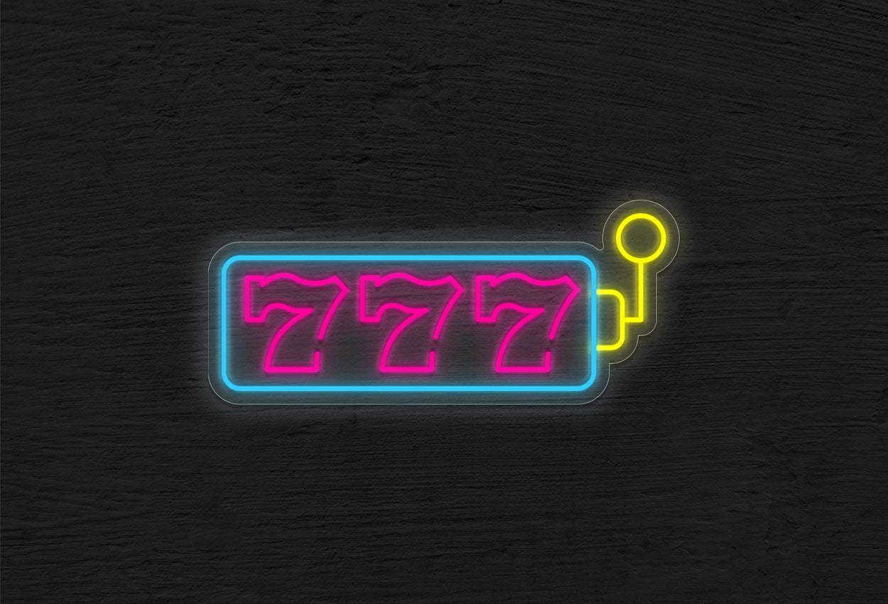 777 inside a Slot LED Neon Sign