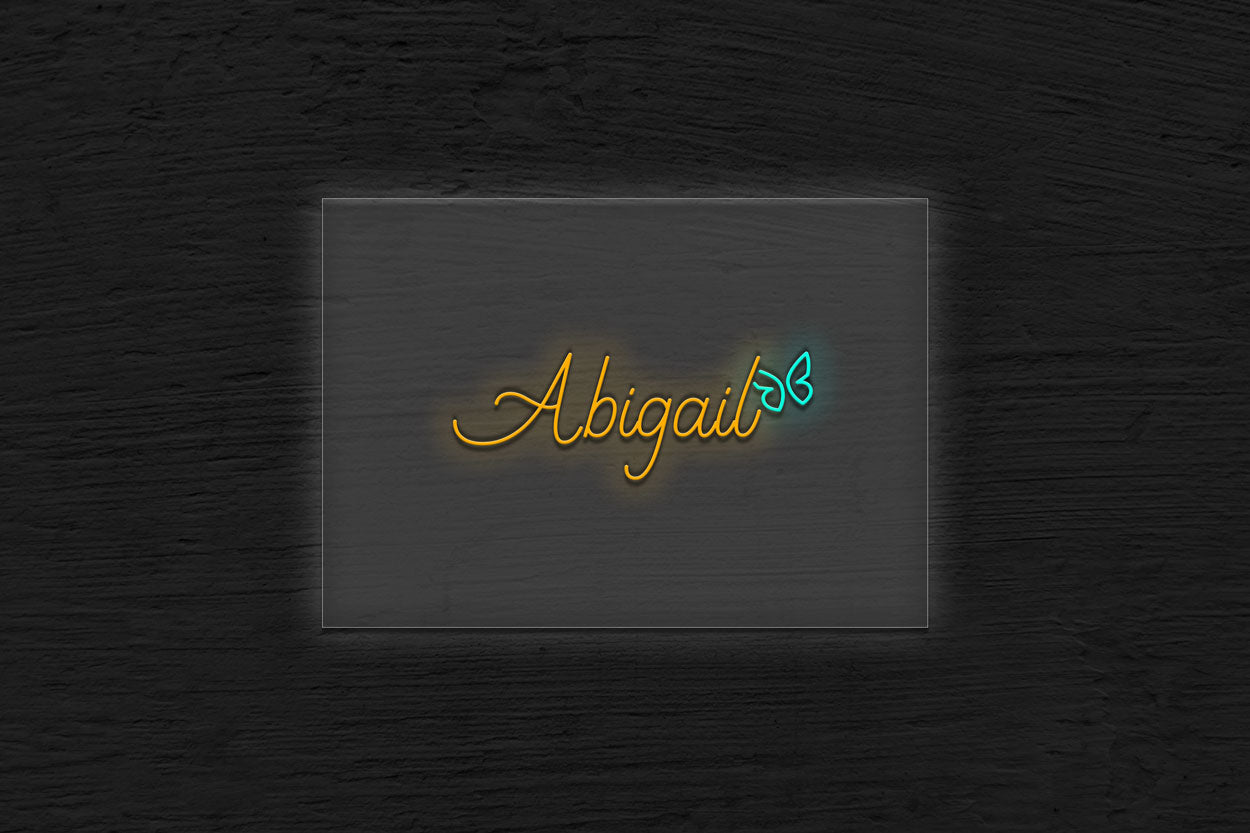 Always Smile Font (7 Letters) With Small Butterfly LED Neon Sign