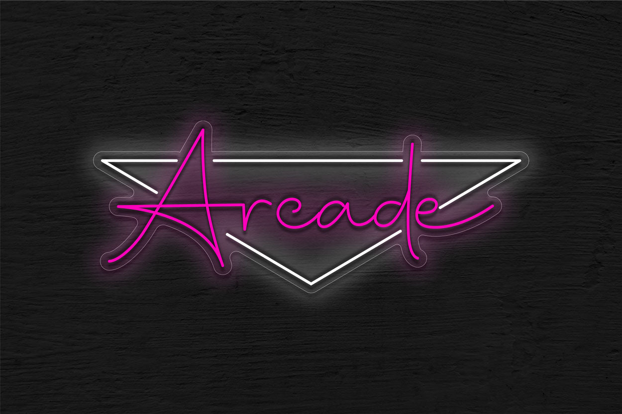 Arcade In Cursive Font LED Neon Sign