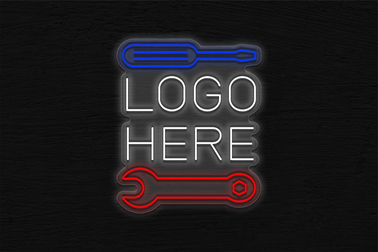 Auto Repair With Logo Here LED Neon Sign