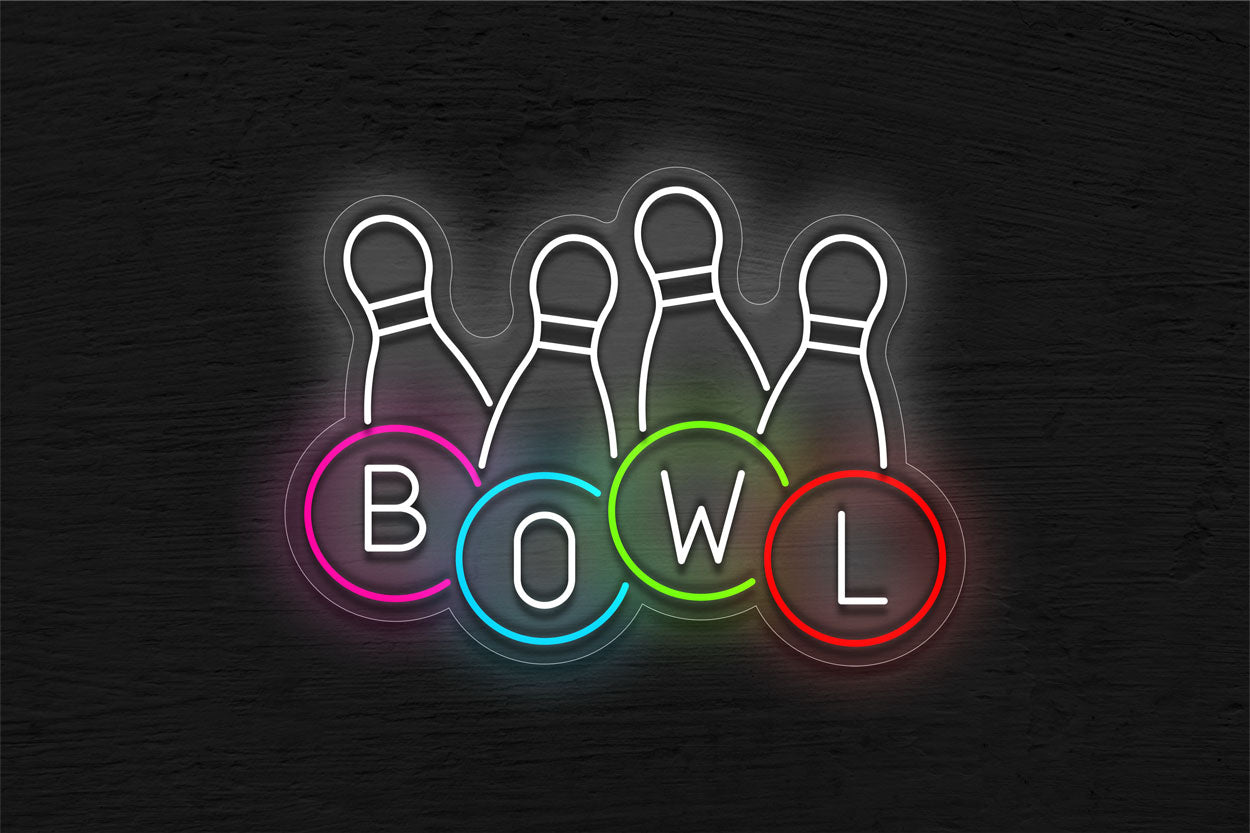 Bowl With Four Pins LED Neon Sign