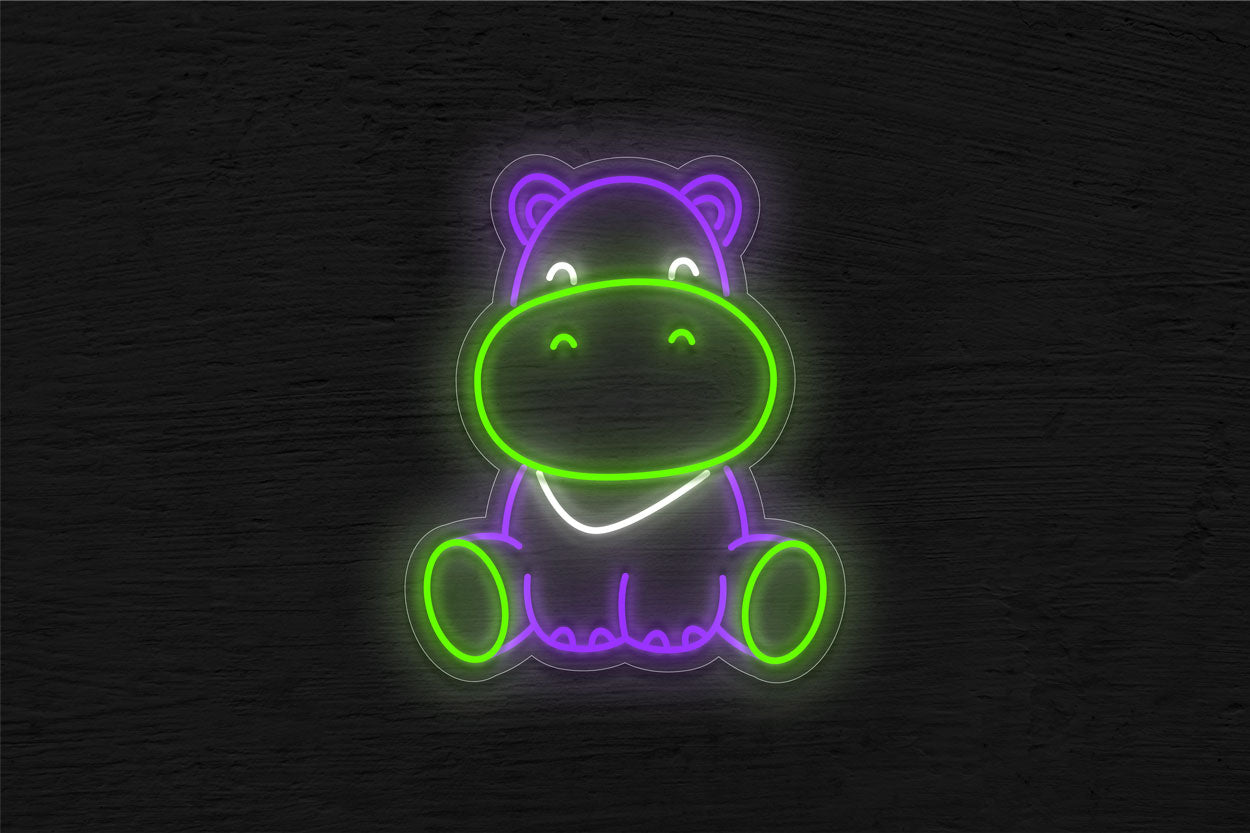 Baby Hippo LED Neon Sign