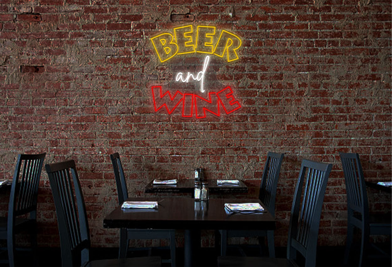 Beer And Wine LED Neon Sign