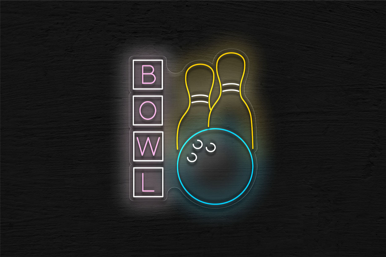 Bowl Word In a Box LED Neon Sign