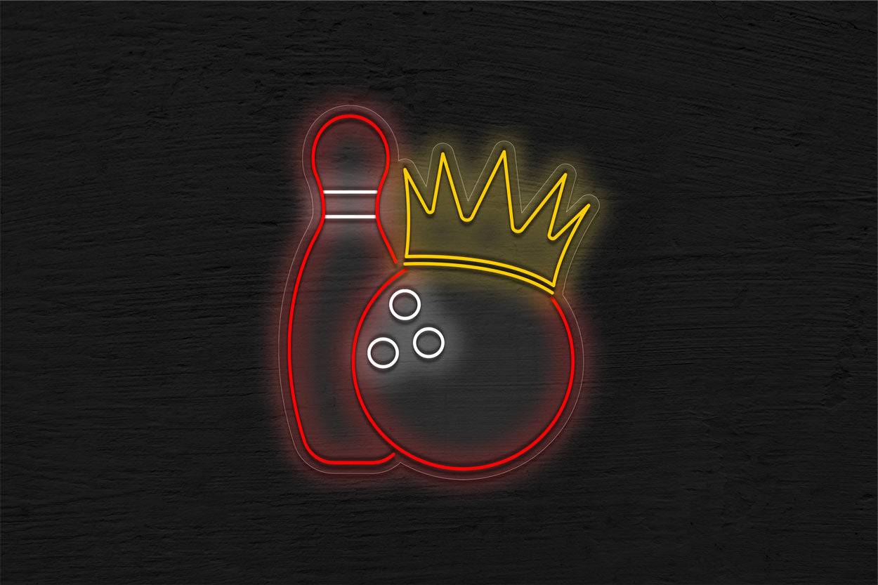 Bowling Ball With A Crown LED Neon Sign