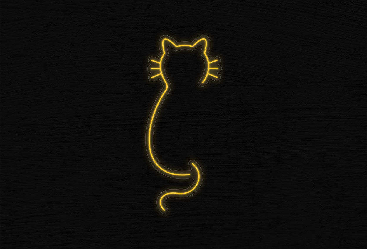Sitting Cat Half Body LED Neon Sign