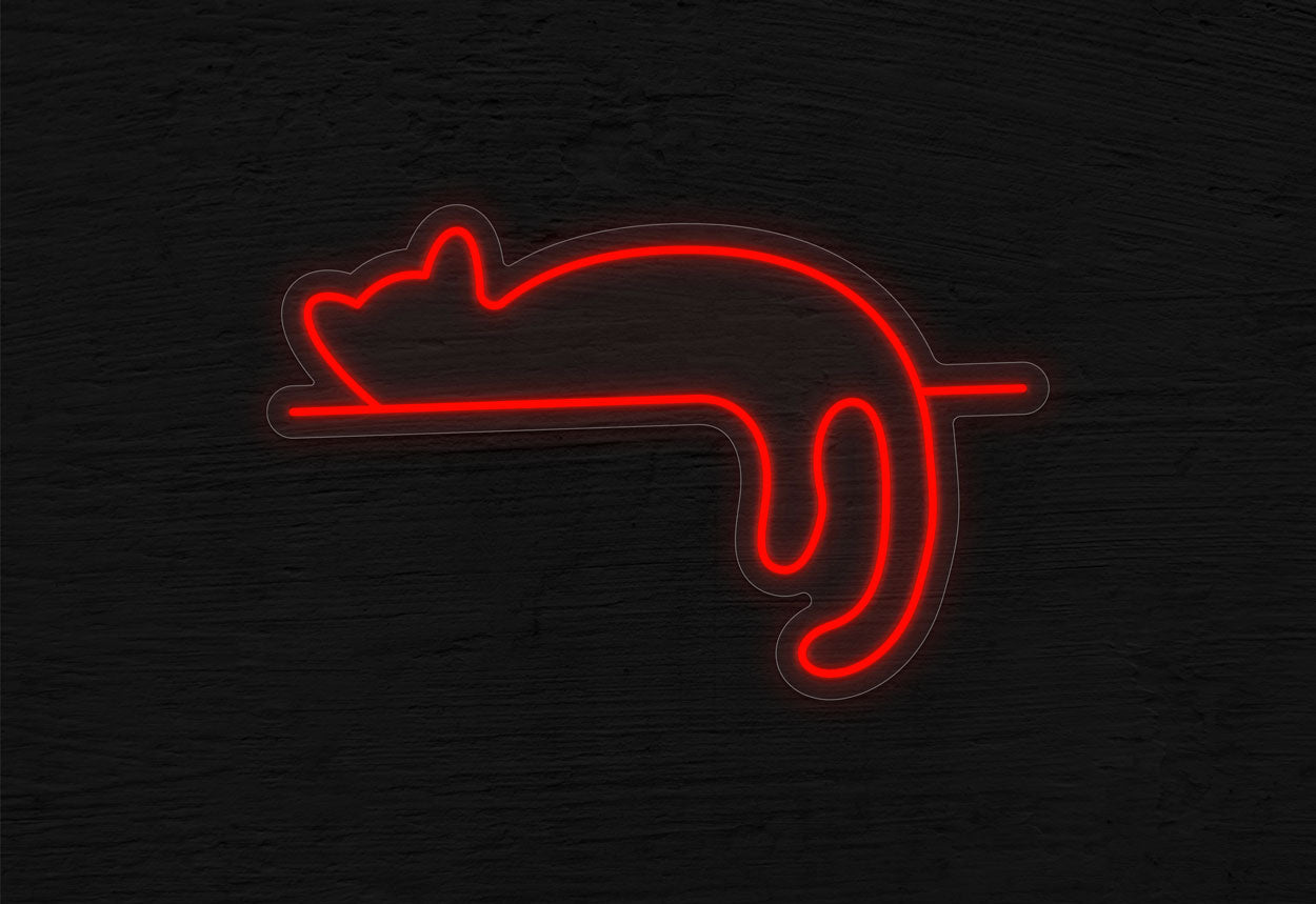 Cat Lying on the Floor LED Neon Sign