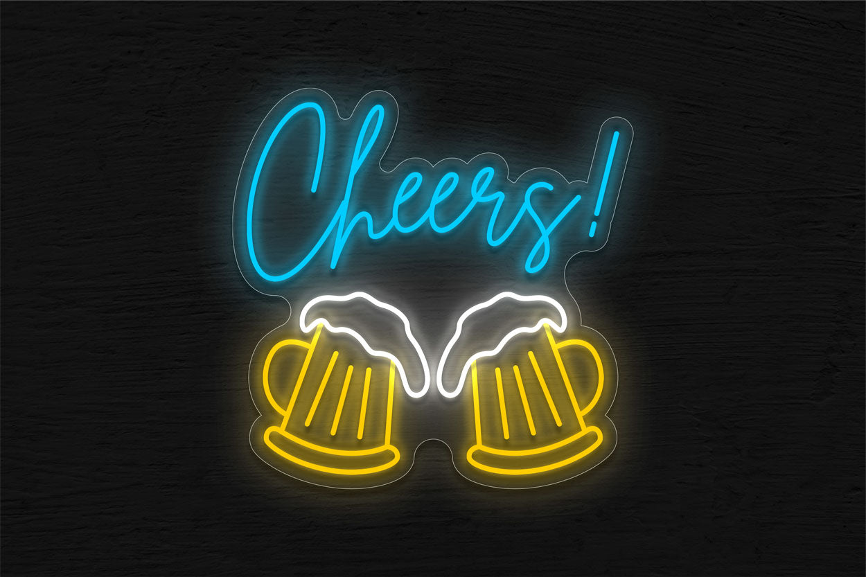 Cheers With 2 Glasses Of Beer LED Neon Sign