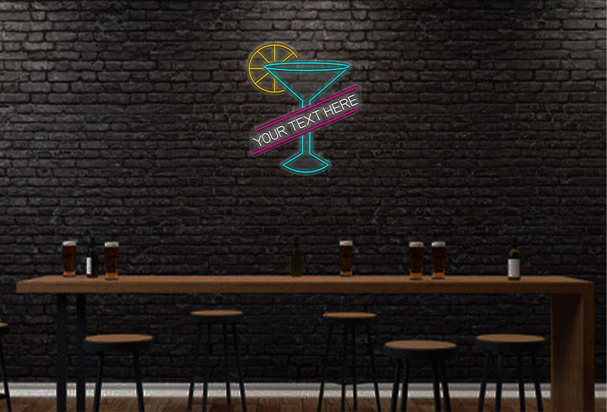 Cocktails With Your Text Here LED Neon Sign