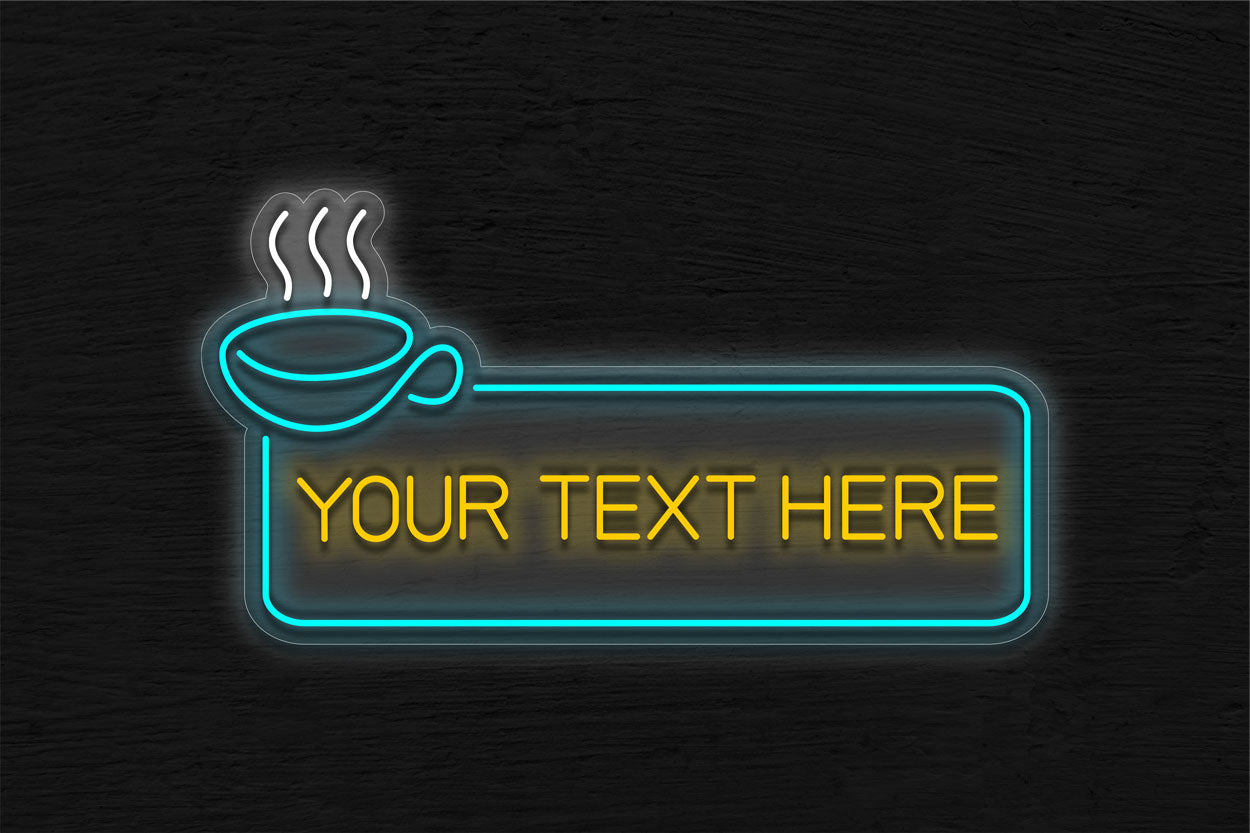 Coffee Logo With Your Text Here LED Neon Sign