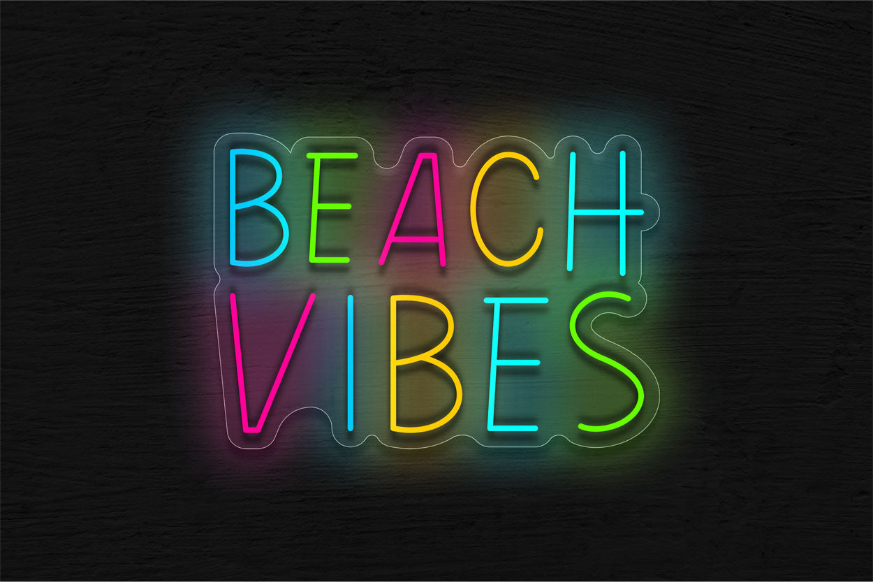 Colorful Beach Vibes LED Neon Sign