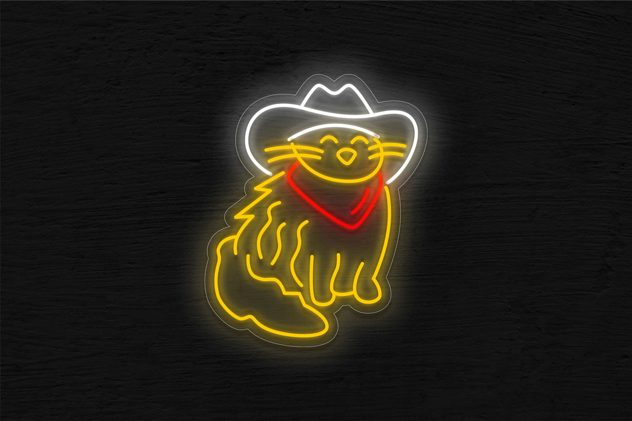 Cowboy Cat LED Neon Sign