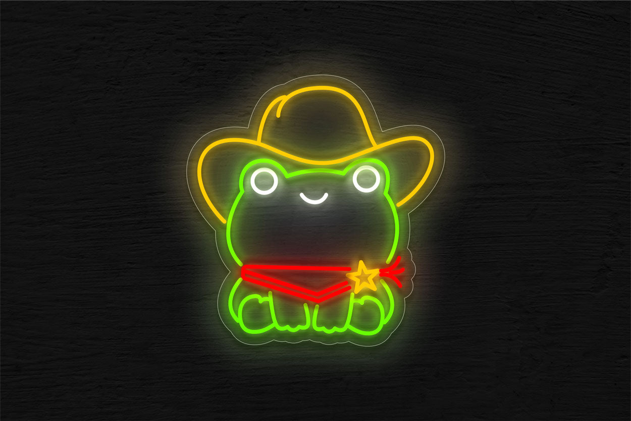 Cowboy Frog LED Neon Sign