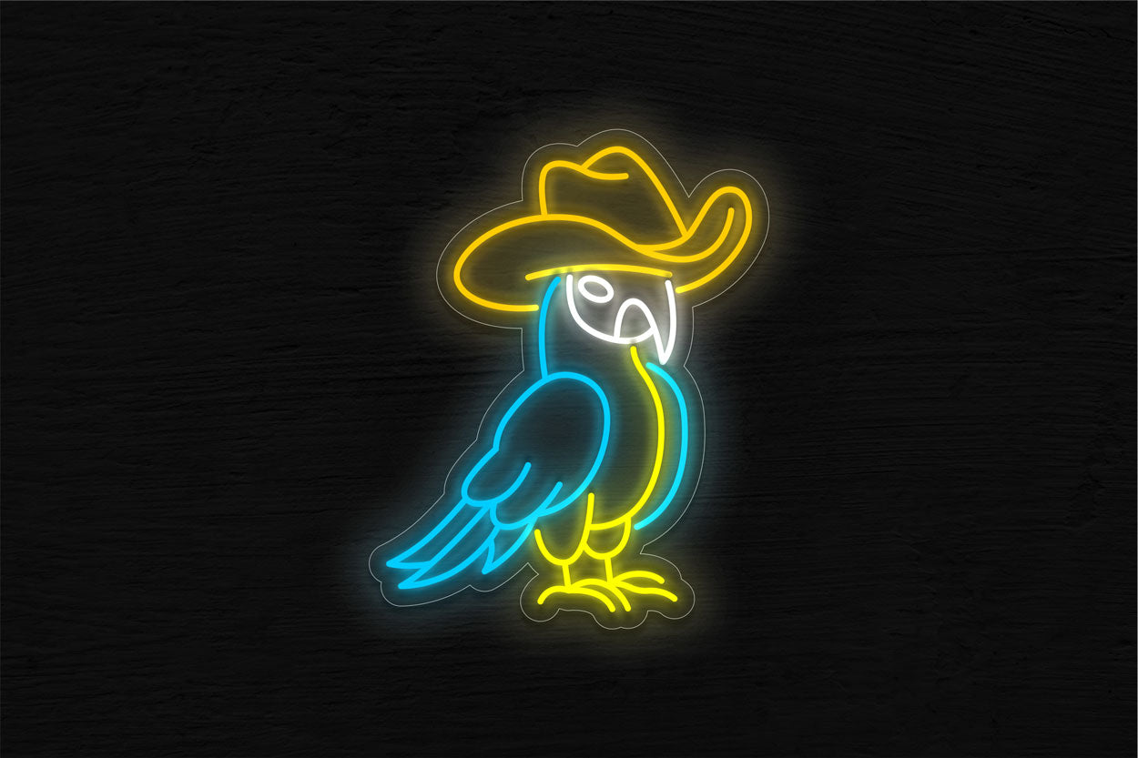 Cowboy Parrot LED Neon Sign