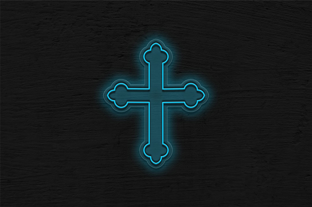 Classic Cross With Rounded Ends LED Neon Sign