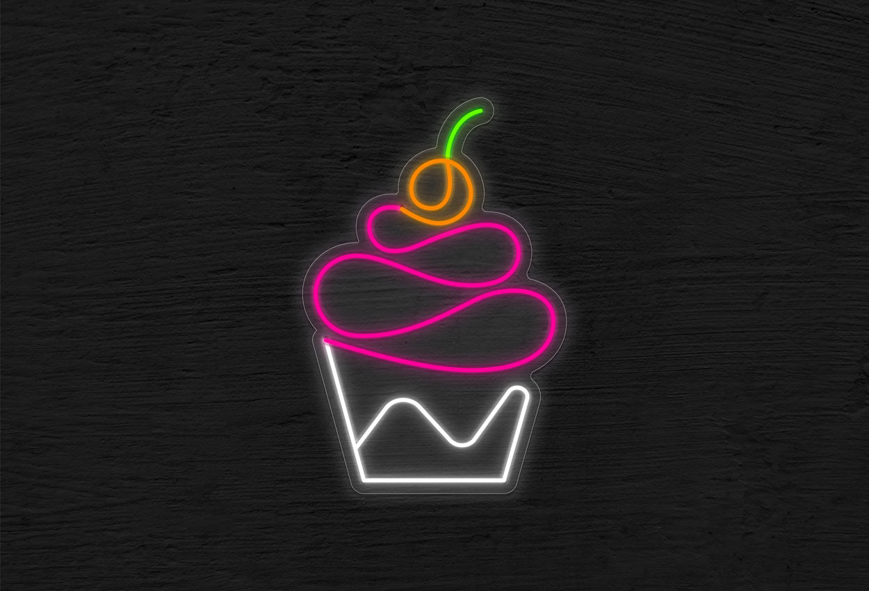 Cup cake with Cherry on Top LED Neon Sign