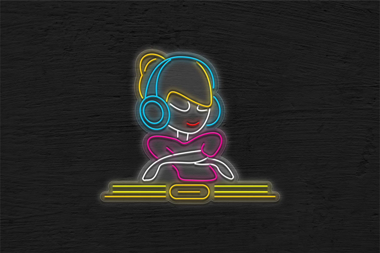 DJ Girl LED Neon Sign