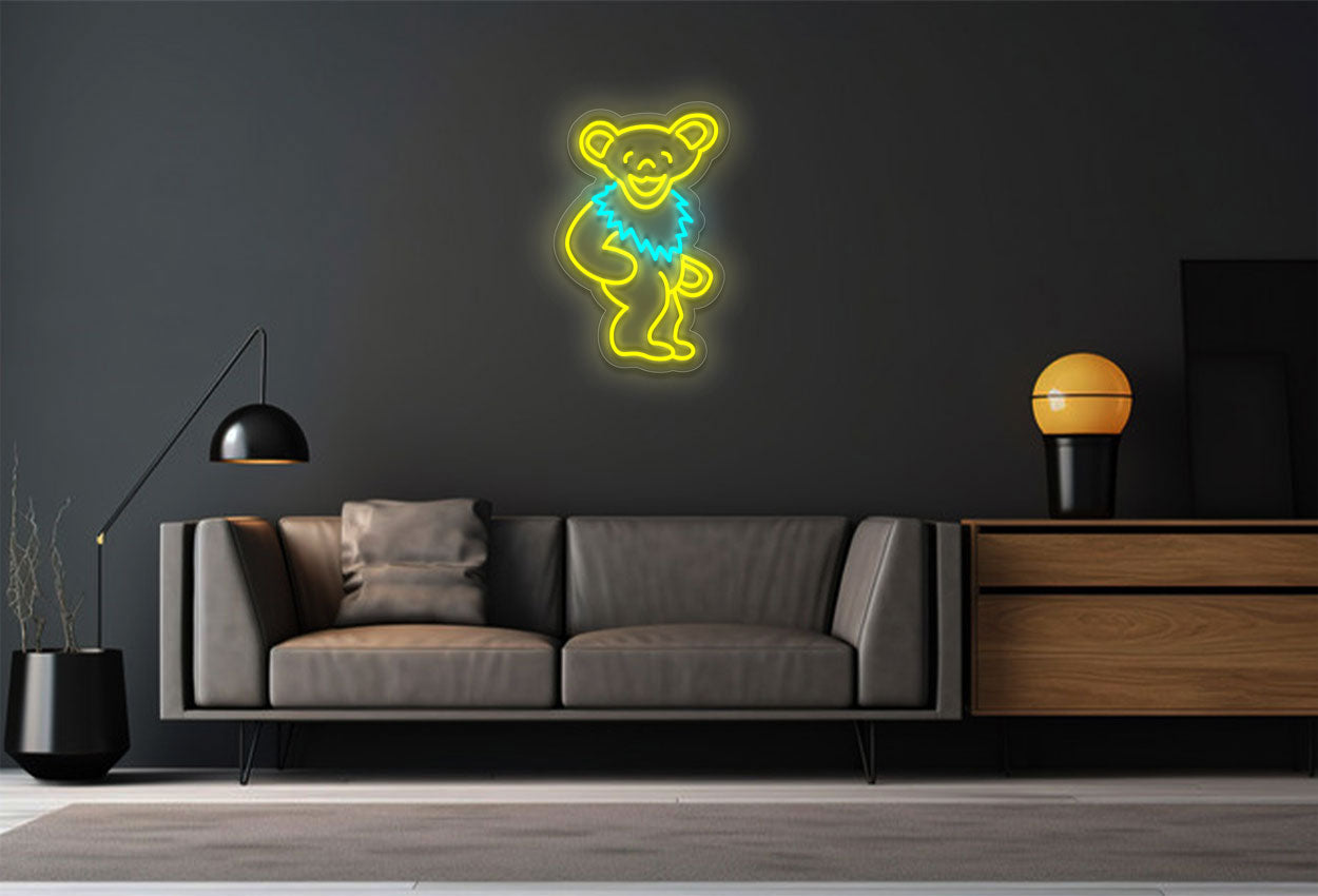 Dancing Bear Logo 3 LED Neon Sign