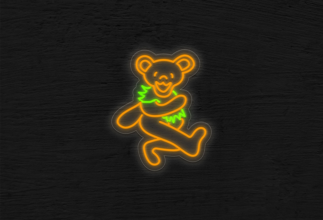 Dancing Bear Logo 4 LED Neon Sign