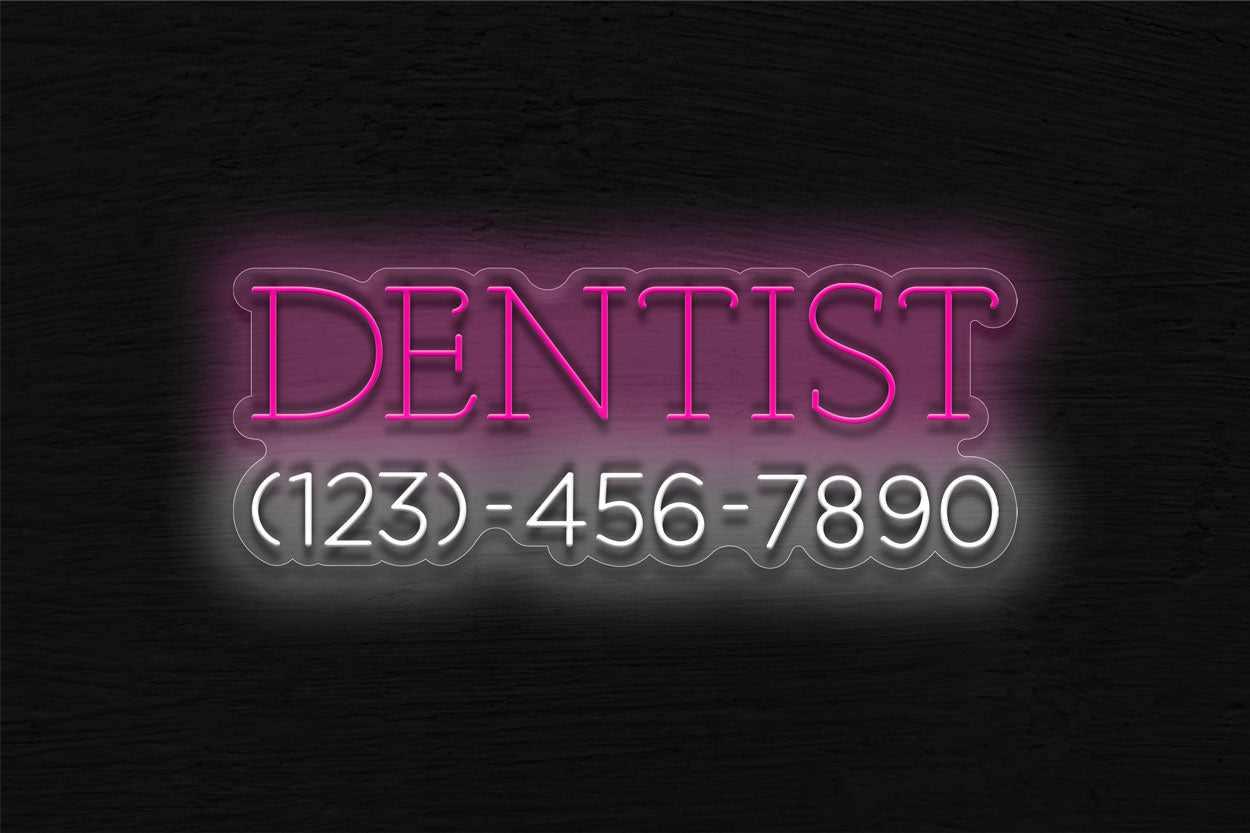 Dentist With Numbers LED Neon Sign