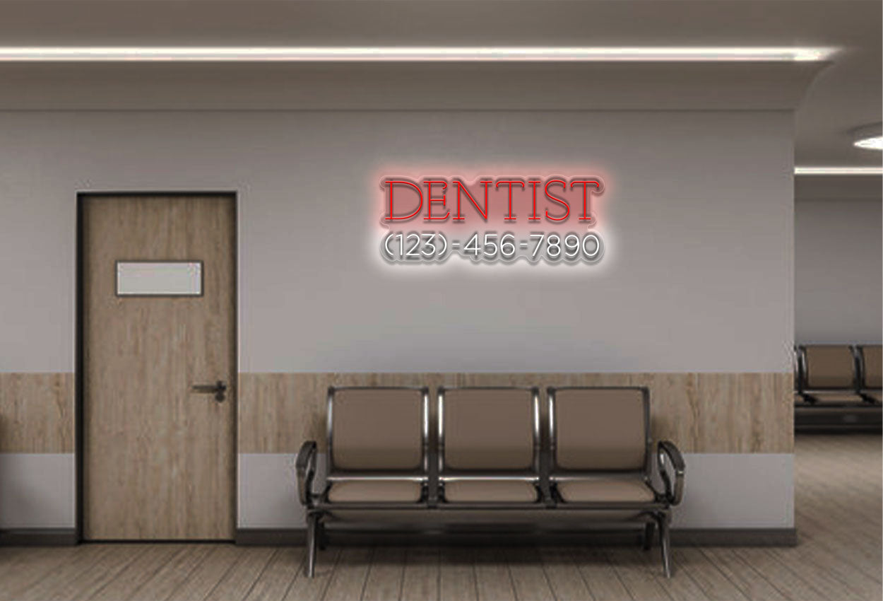 Dentist With Numbers LED Neon Sign