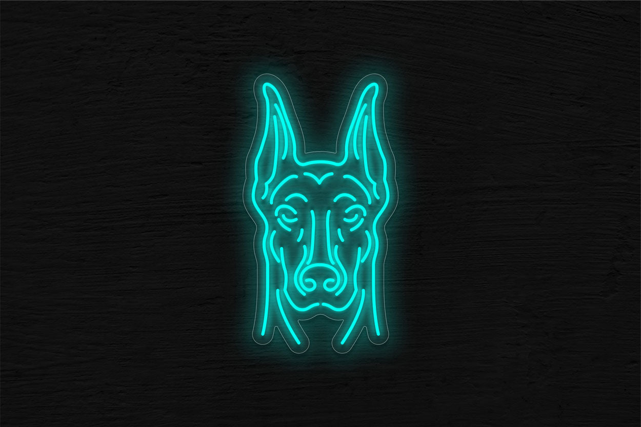 Doberman Pinscher Dog v2 LED Neon Sign