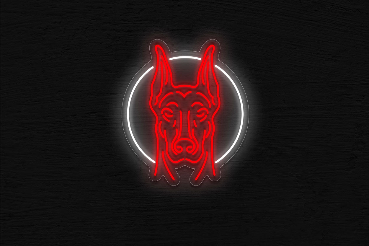 Doberman Pinscher Dog LED Neon Sign