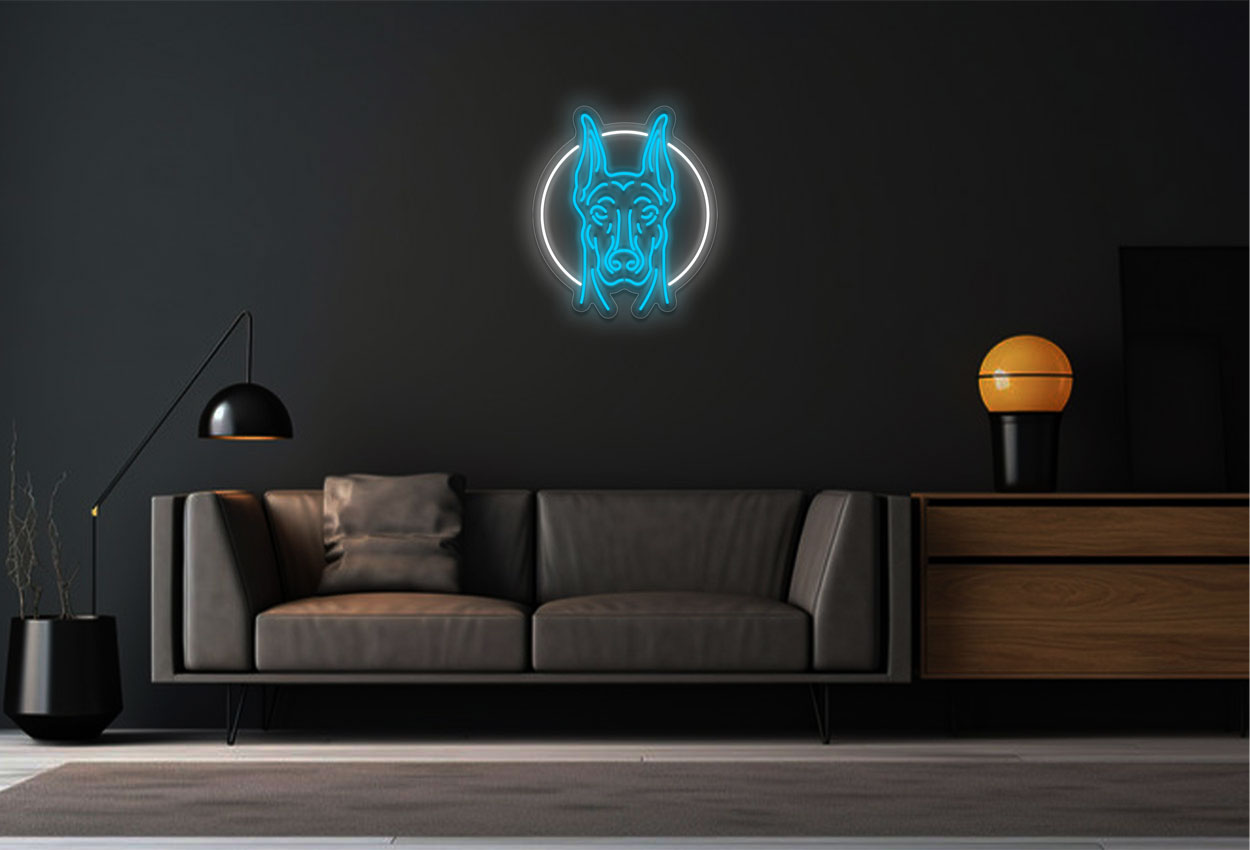 Doberman Pinscher Dog LED Neon Sign