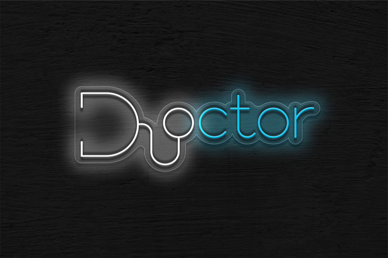 Doctor Word With Stethoscope LED Neon Sign