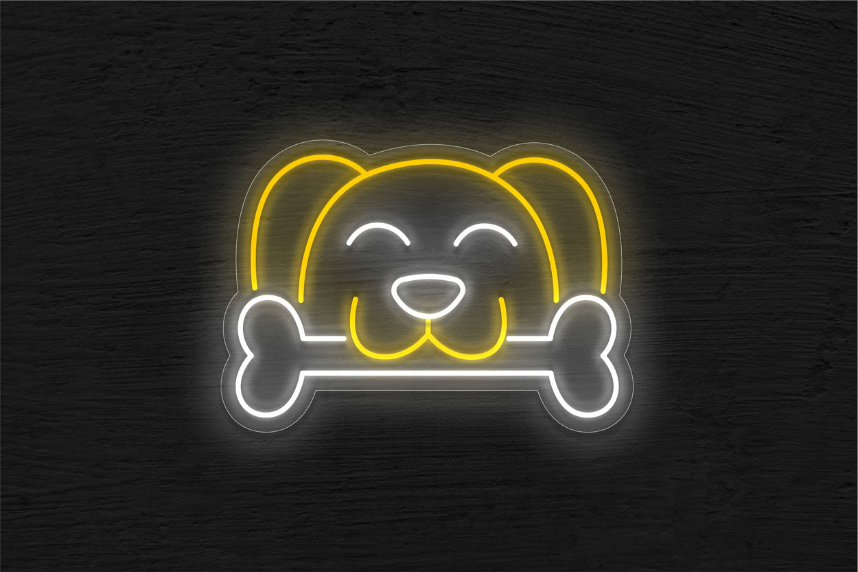 Dog Biting a Bone LED Neon Sign