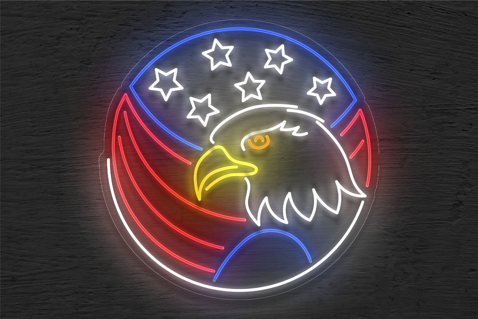 Eagle USA Flag LED Neon Sign