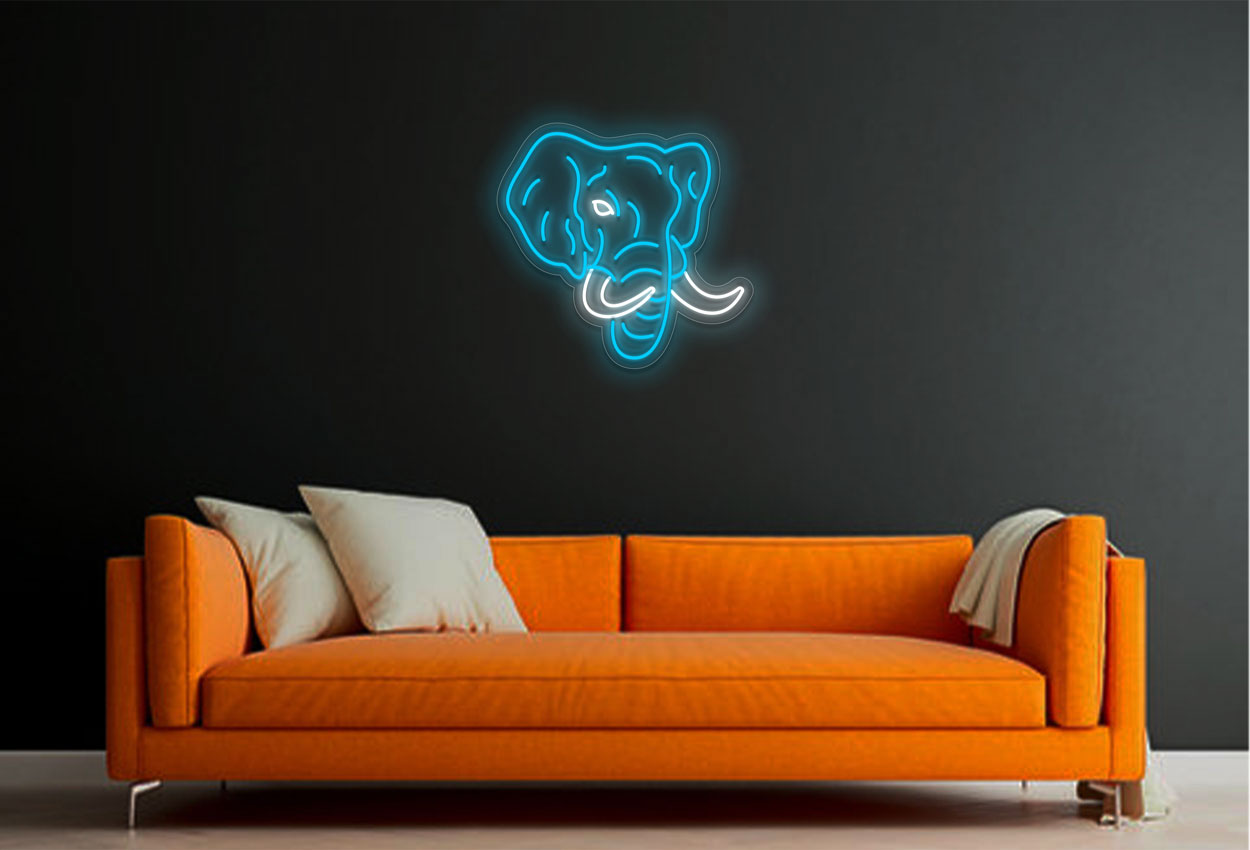 Elephant Head LED Neon Sign