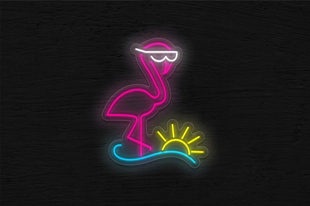 Flamingo Beach LED Neon Sign