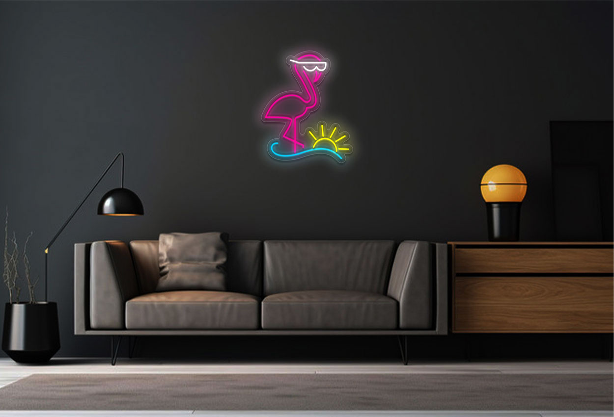 Flamingo Beach LED Neon Sign