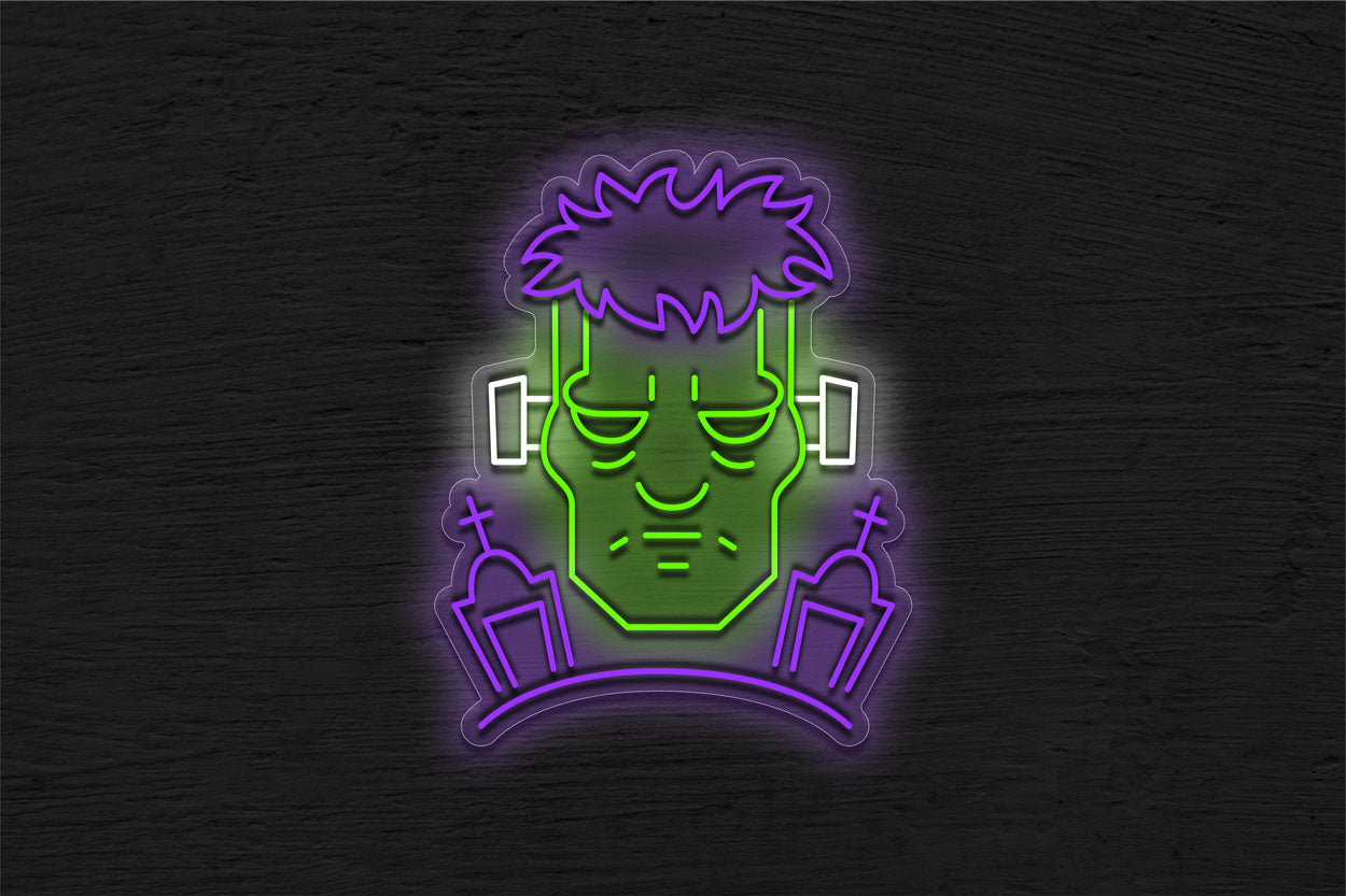 Frankenstein with Grave LED Neon Sign