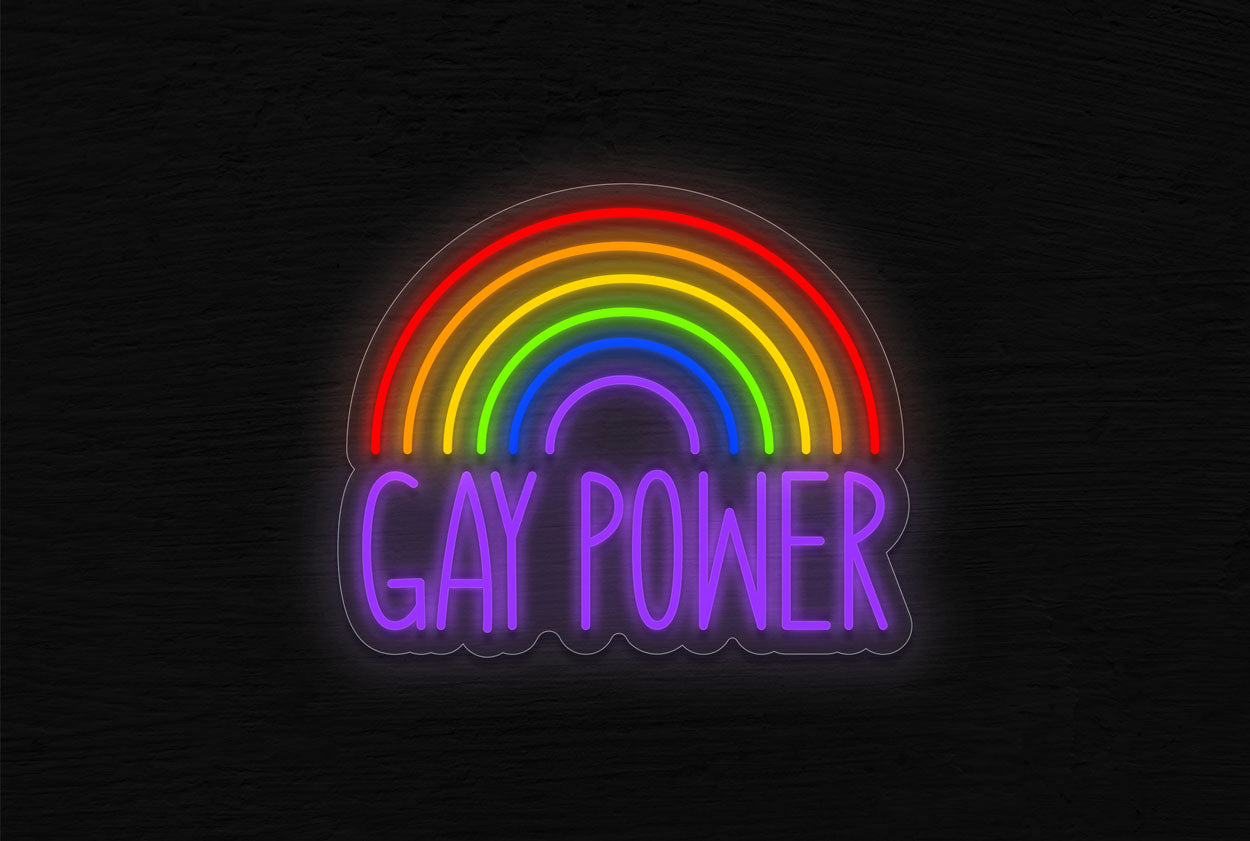 Gay Power with Rainbow LED Neon Sign