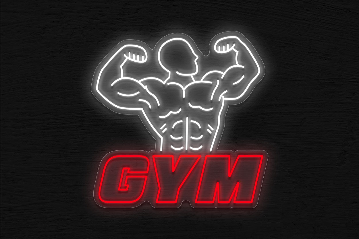 Gym With Muscle Man LED Neon Sign