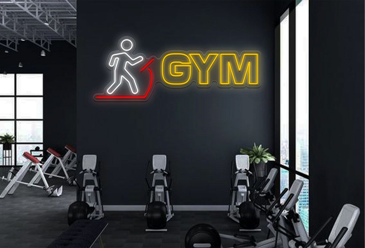 Gym With Running Man LED Neon Sign