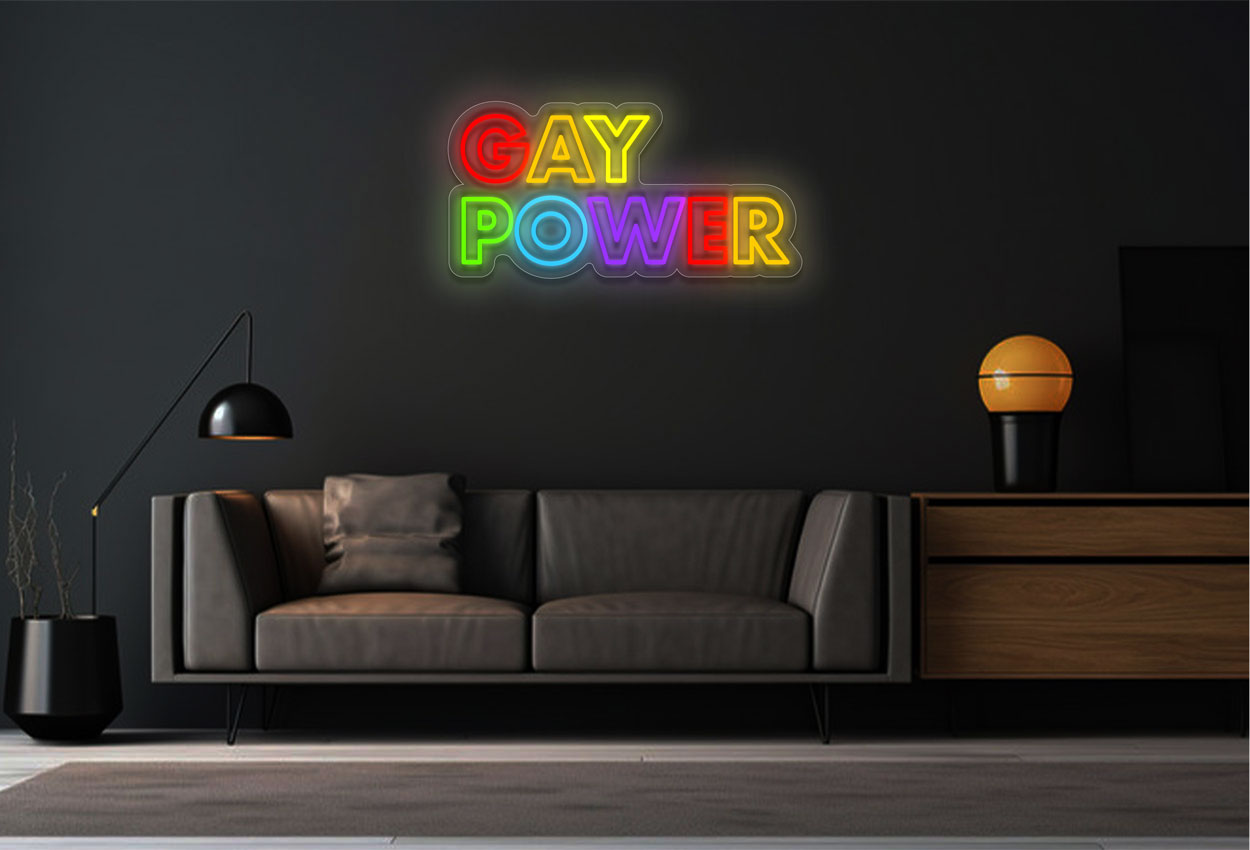 Gay Power in Colorful Double Stroke LED Neon Sign