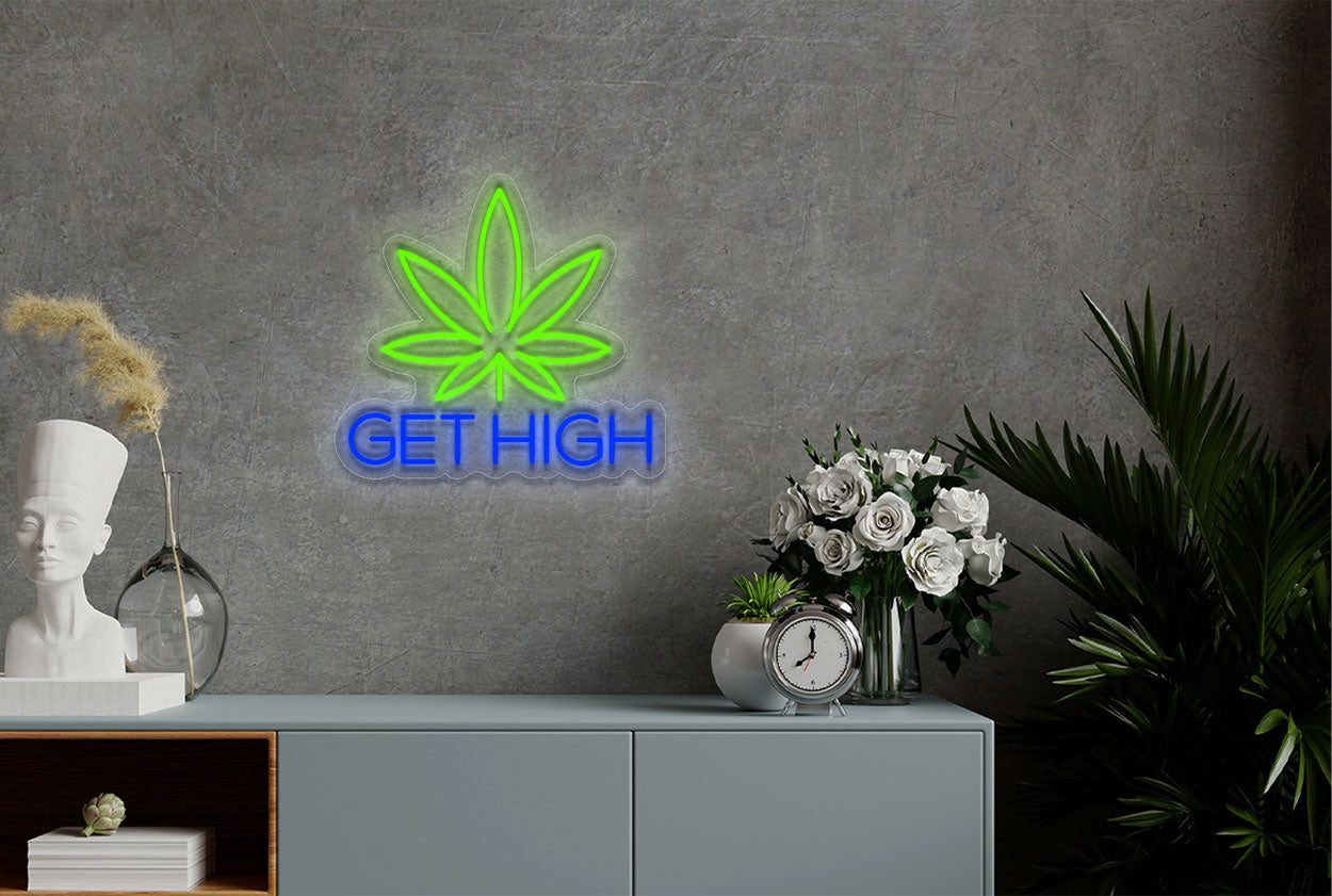 Get High Cannabis LED Neon Sign