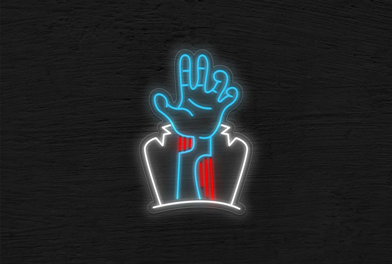 Dead Hand and Tombstone LED Neon Sign