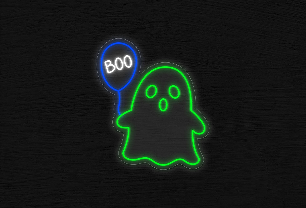 Ghost Boo Balloon LED Neon Sign