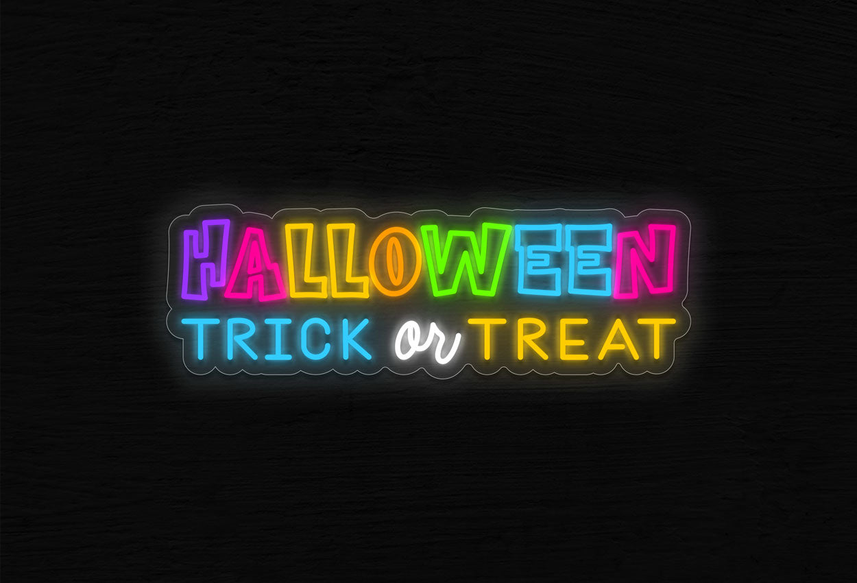 Colorful Halloween Trick or Treat LED Neon Sign