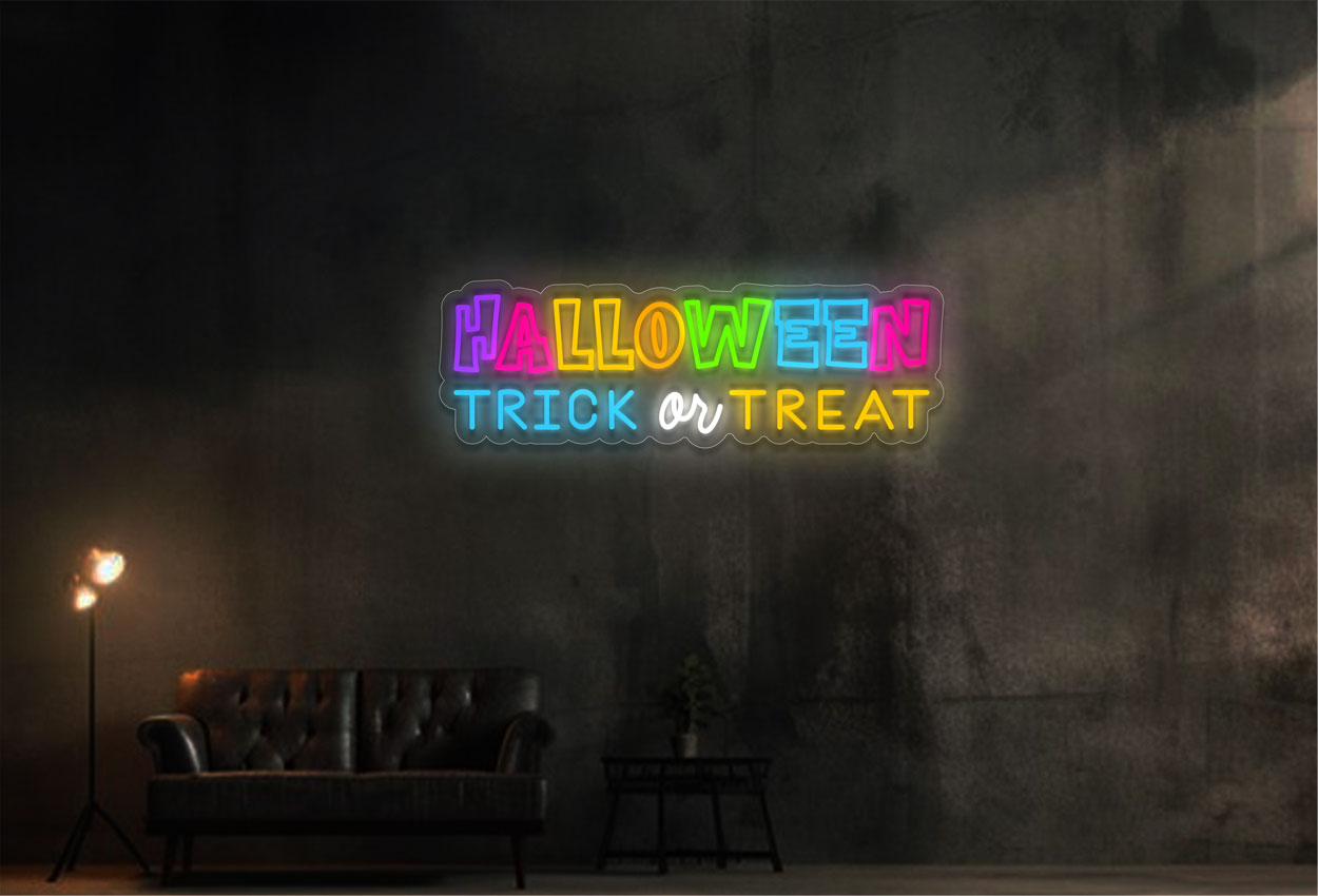Colorful Halloween Trick or Treat LED Neon Sign