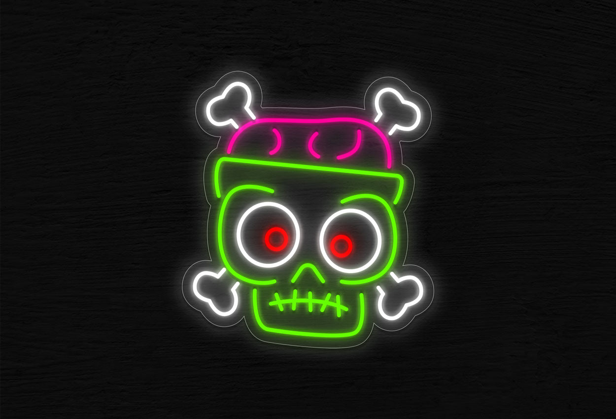 Frankenstein Zombies Head LED Neon Sign