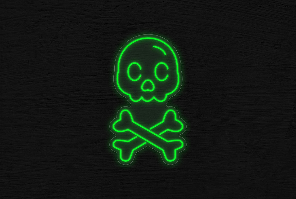 Skull with 2 Bones LED Neon Sign