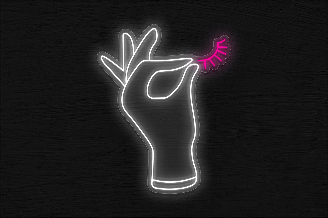 Hand With Lashes LED Neon Sign