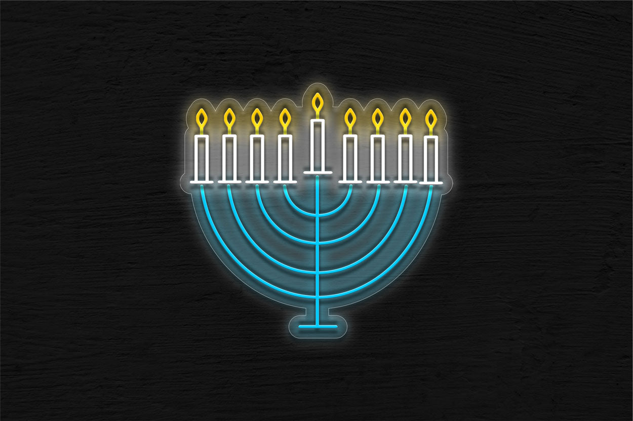 Hanukkah Menorah LED Neon Sign