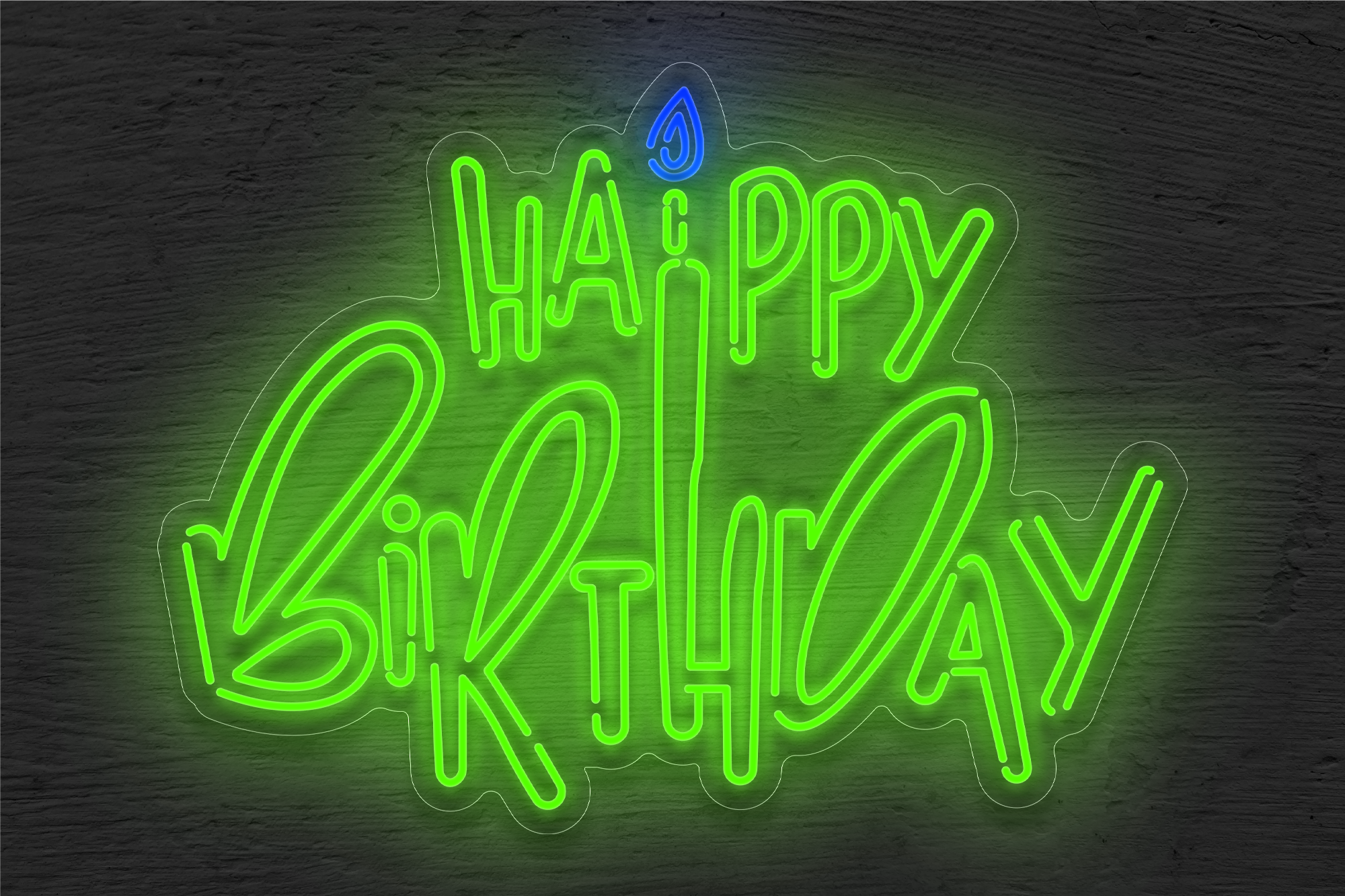 Buy Happy Birthday with Lines LED Neon Sign  Weddings & Celebrations  Neon Signs from Best Buy Neon Signs