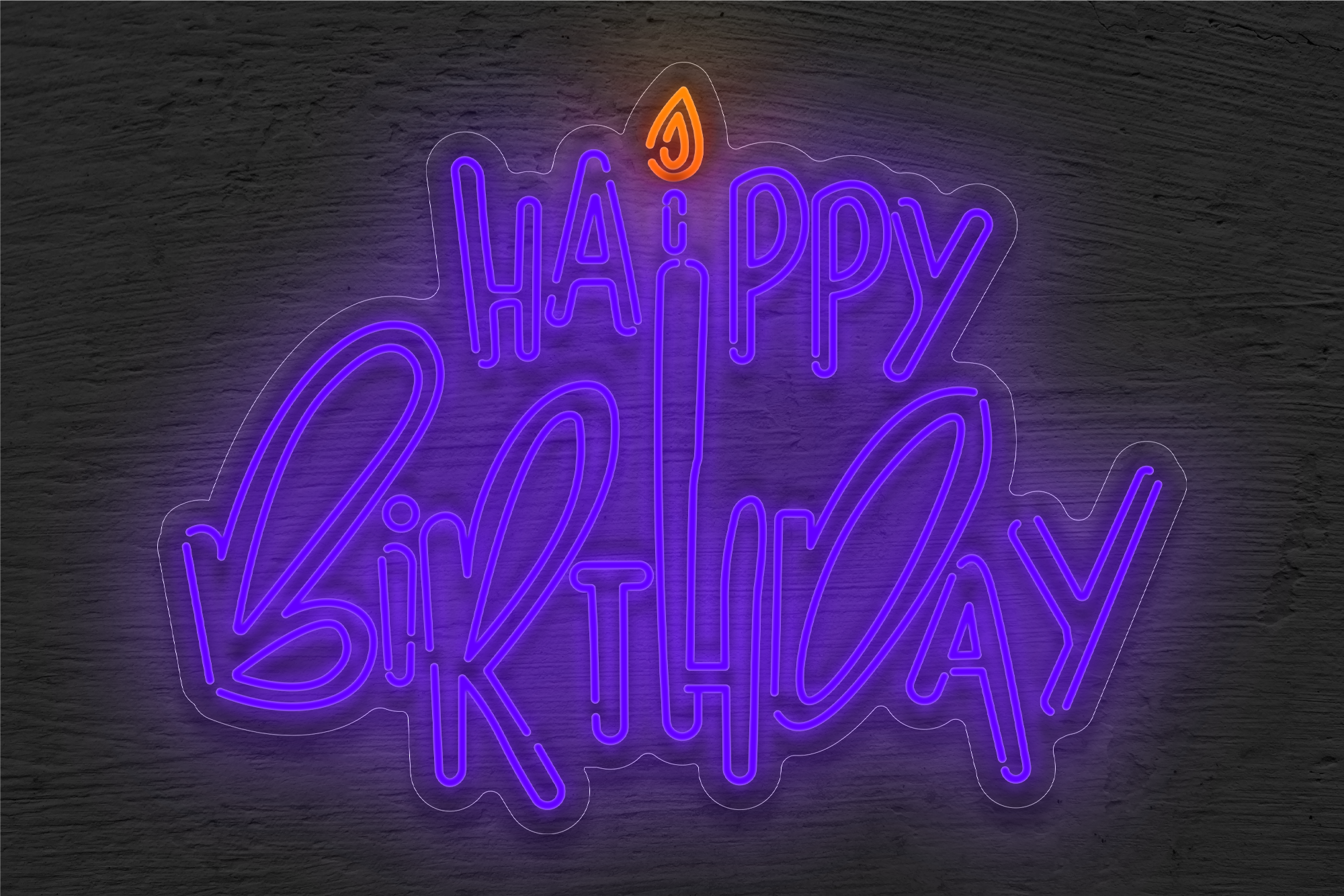 Buy Happy Birthday with Lines LED Neon Sign  Weddings & Celebrations  Neon Signs from Best Buy Neon Signs